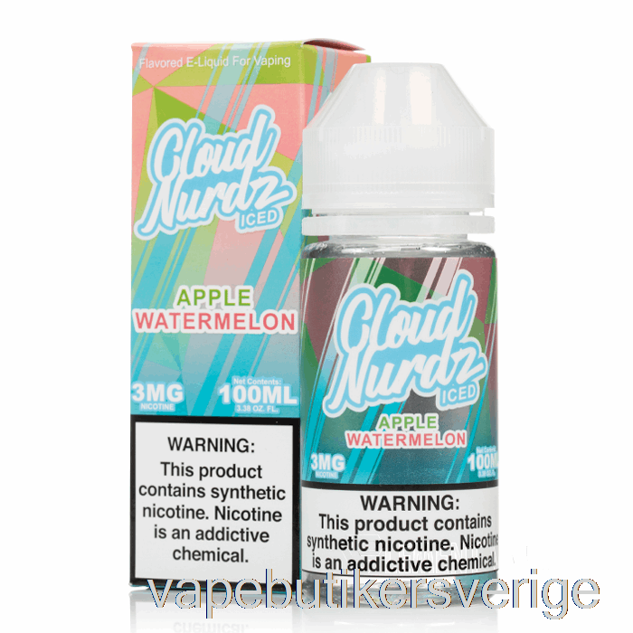 Vape Sverige Iced äpple Vattenmelon - Moln Nurdz - 100ml 3mg